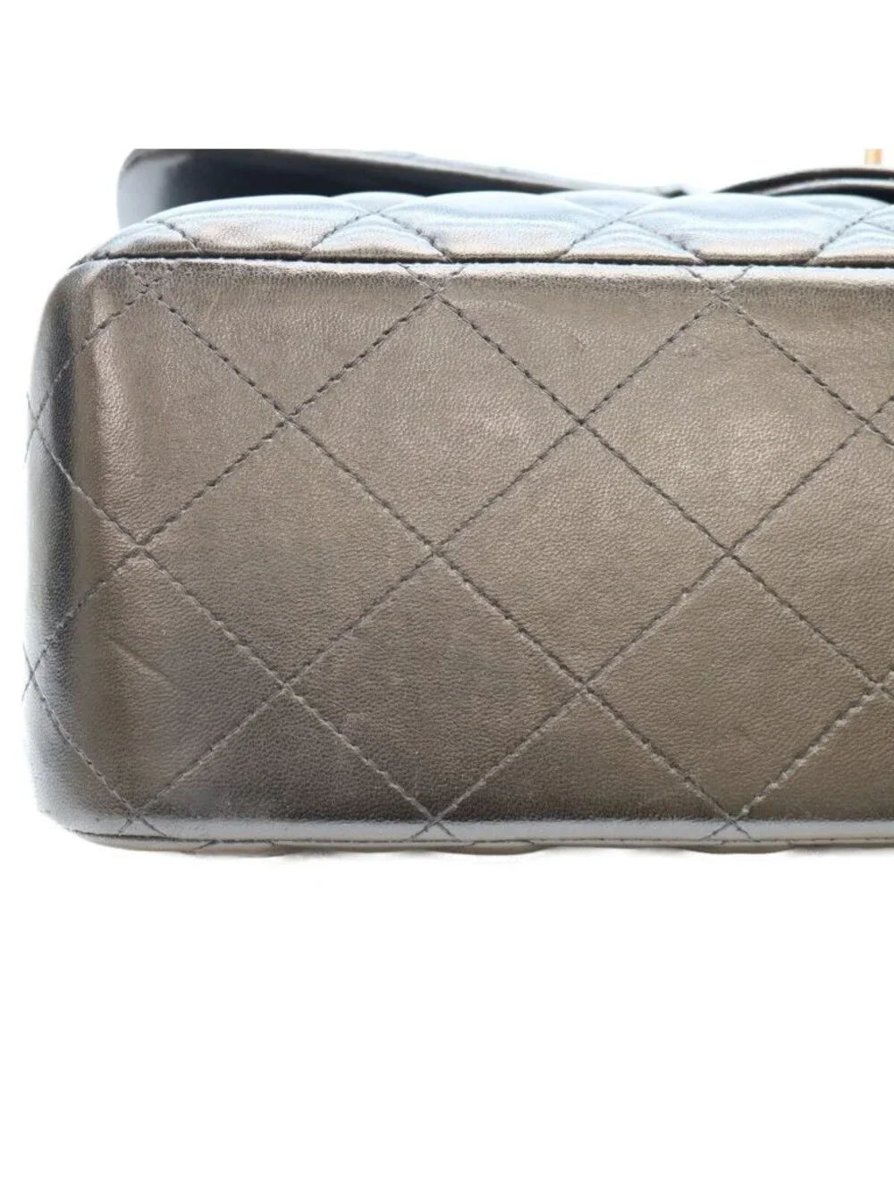 Chanel Black Lamb Silver Double Flap Maxi Quilted 30